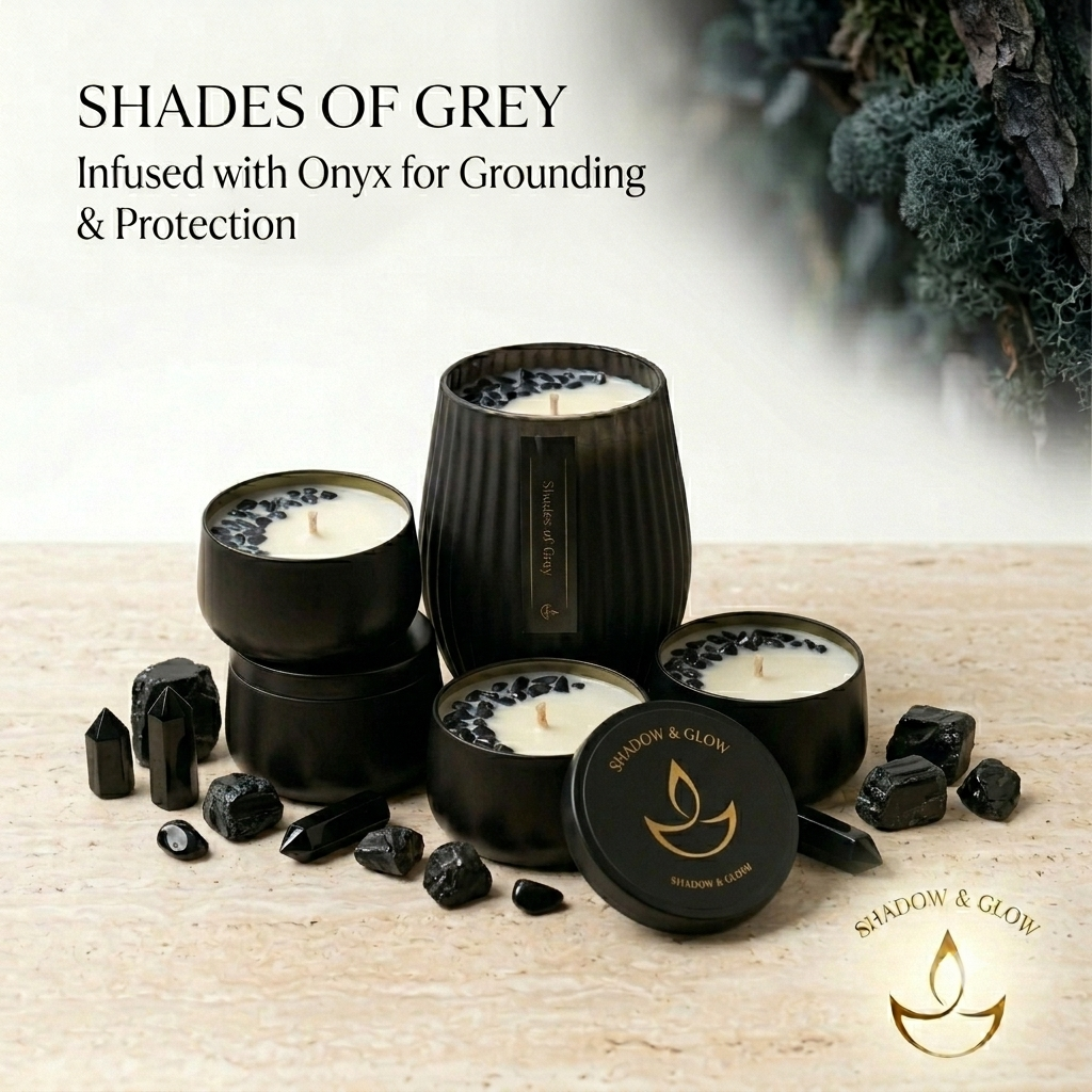Candles with Crystal Chips - Shadow & Glow