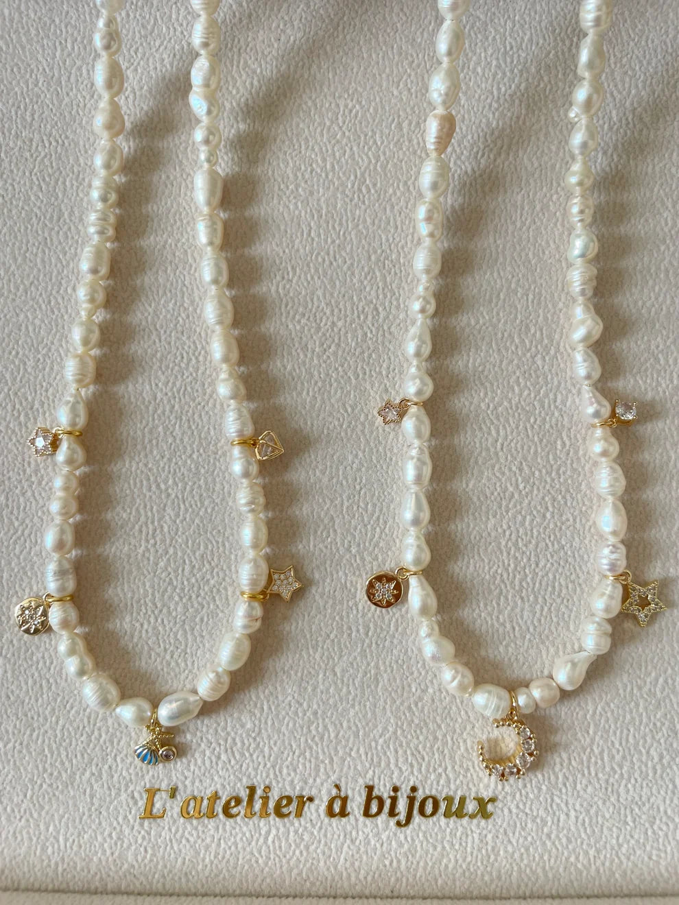 Pearl Charm Necklace - L'atelier `a bijoux