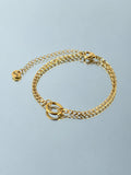 AYLIN 18K PVD Gold Figaro Bracelet
