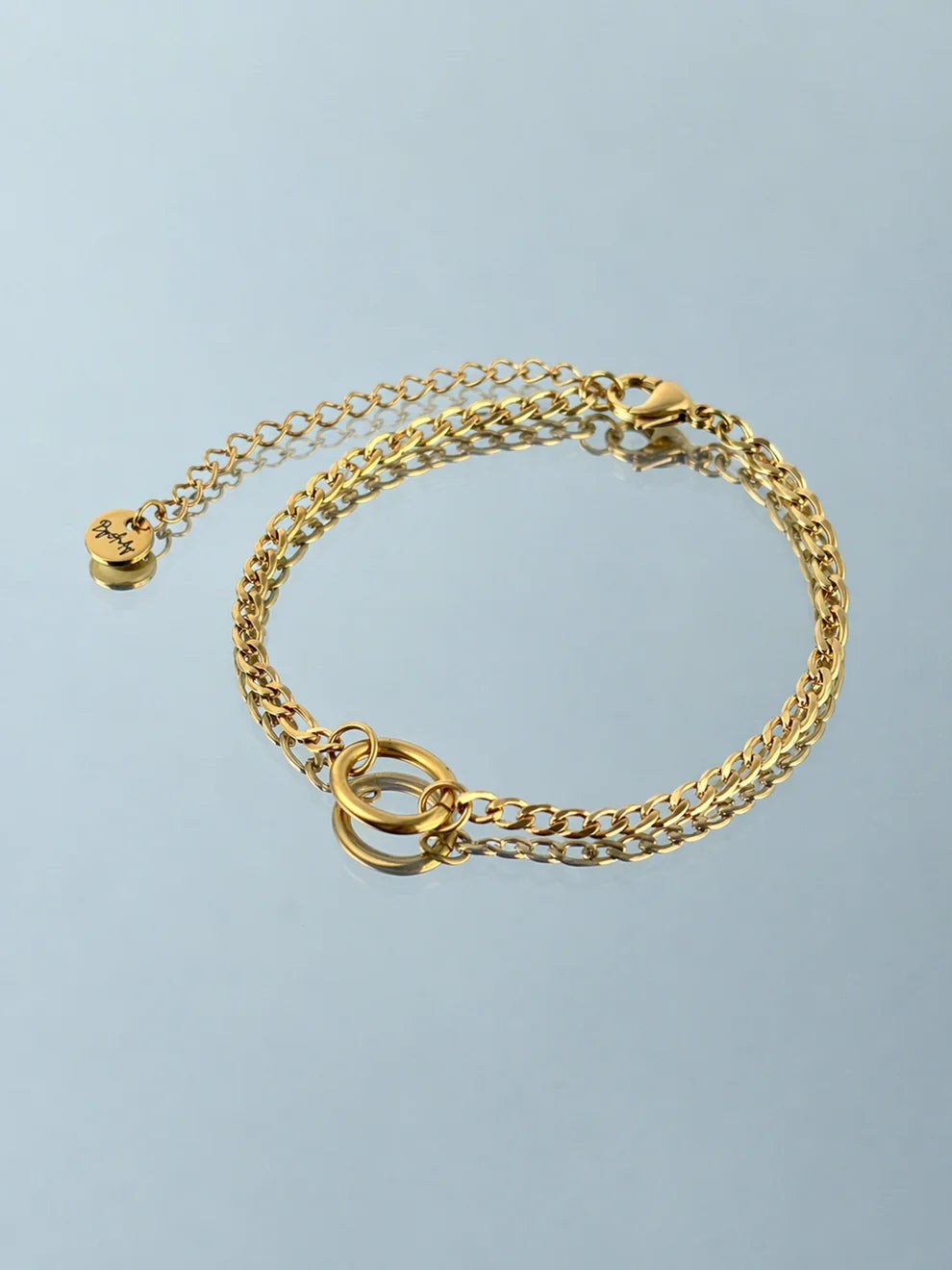 AYLIN 18K PVD Gold Figaro Bracelet