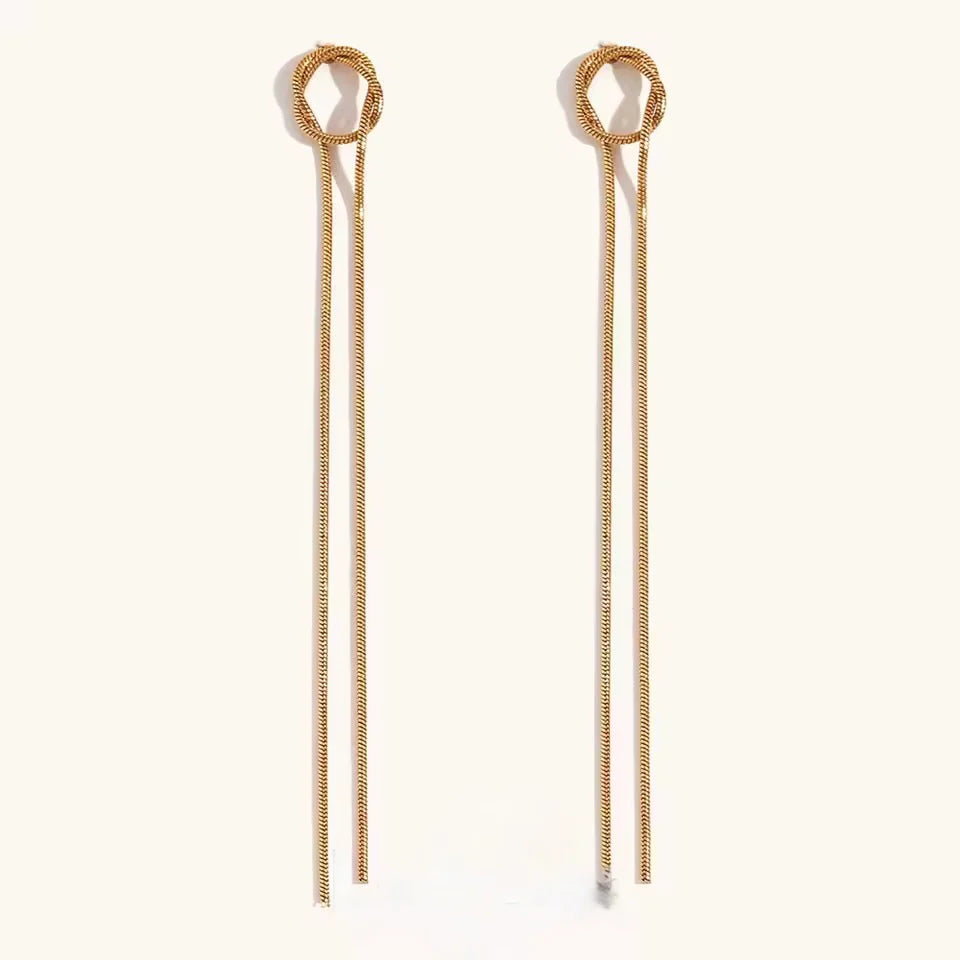 ALANI Minimal Gold Double Chain Dangle Earrings