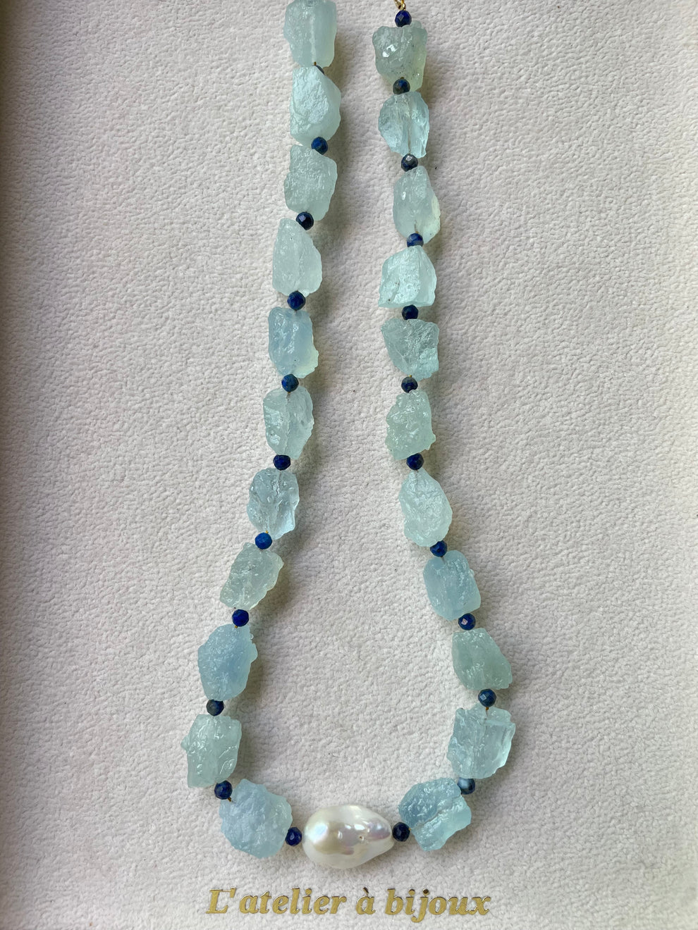 Aquamarine & Pearl Necklace