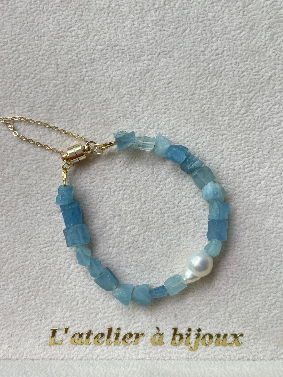Aquamarine & Pearl Bracelet