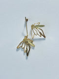 Aster Earrings – Gold Asymmetrical Floral Drop Jewelry - By Audry