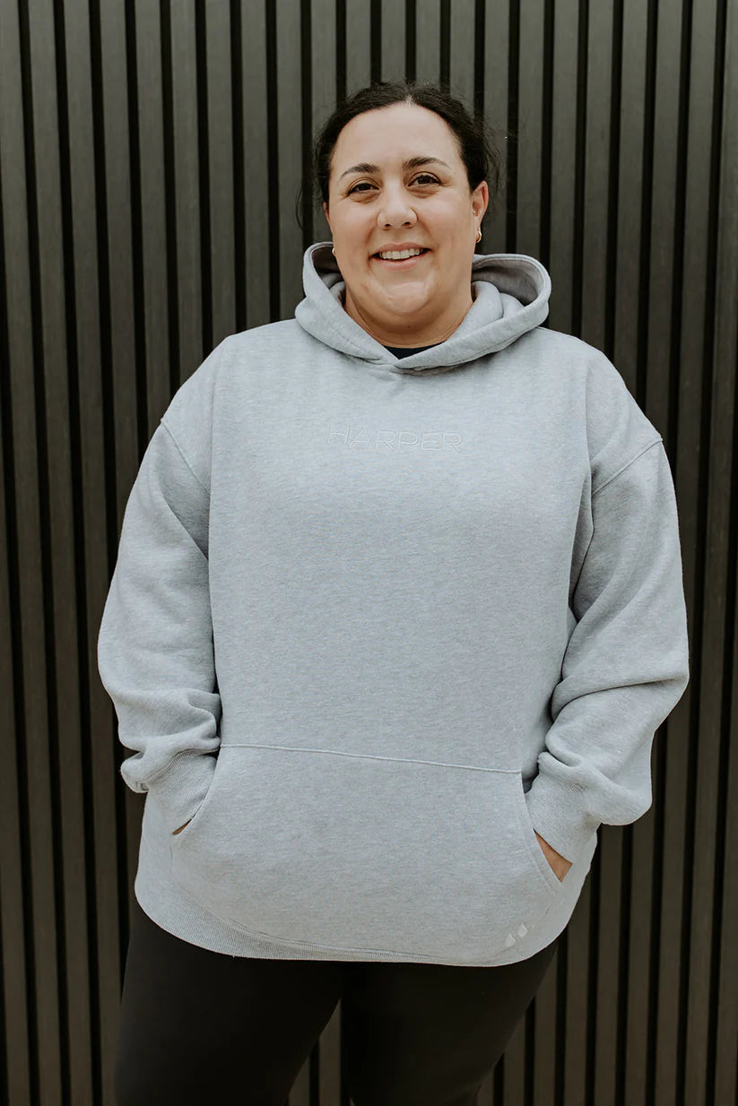 Hooded Jumper in Grey - The Harper Label