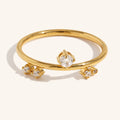 ALIRA Floating CZ Diamond Gold Ring – 18K PVD