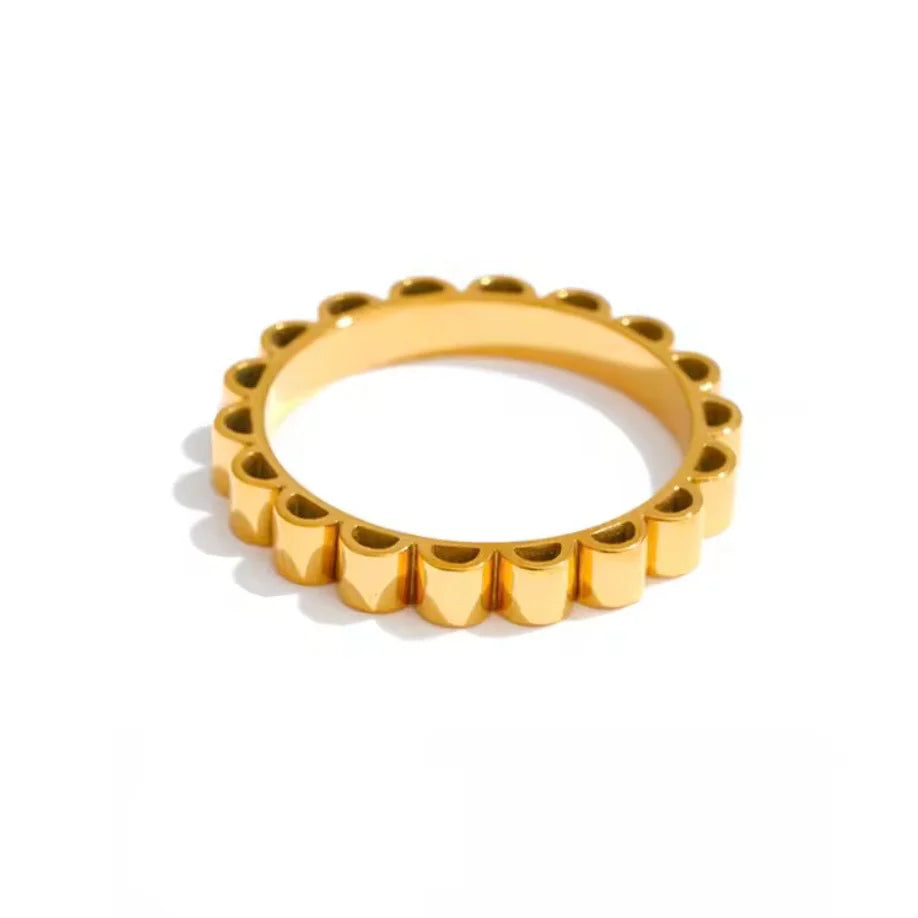 AVALEN Petal Edge Gold Ring – 18K PVD