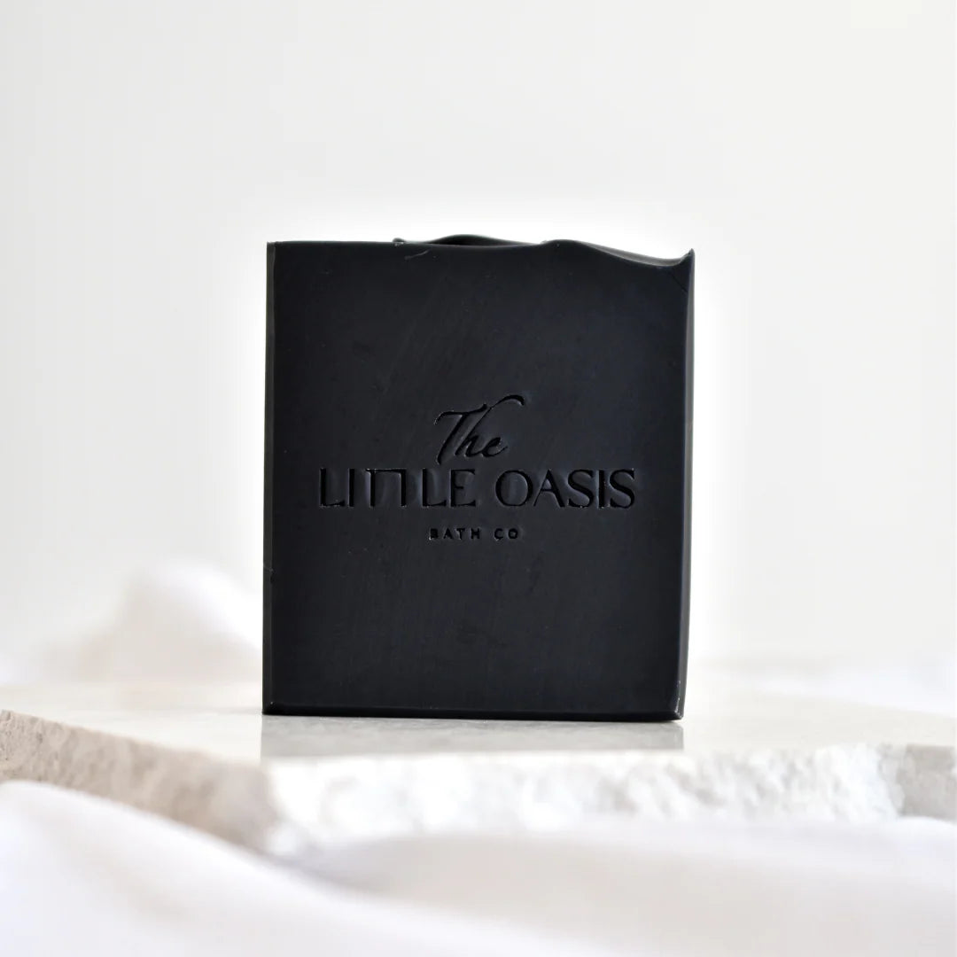Black box with 'The Little Oasis Bath Co' logo on a white background
